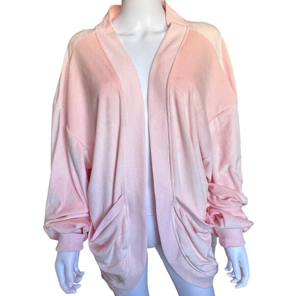 Berkshire Homewear Pink Open Front Cardigan w/ Pockets Soft Lightweight Womens L - Picture 1 of 7